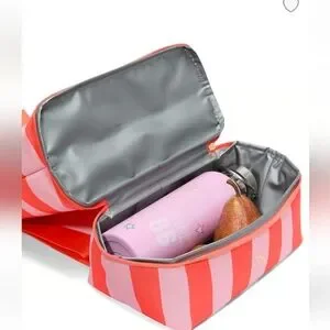 Victoria Secret Pink & Red Striped Backpack Beach Cooler NWT NIP BRAND NEW RELEASE Victoria main image 4